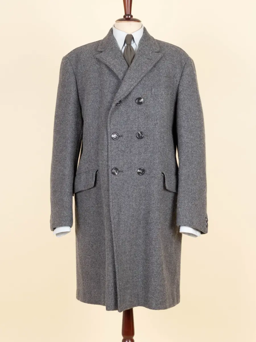GREY DOUBLE BREASTED OVERCOAT