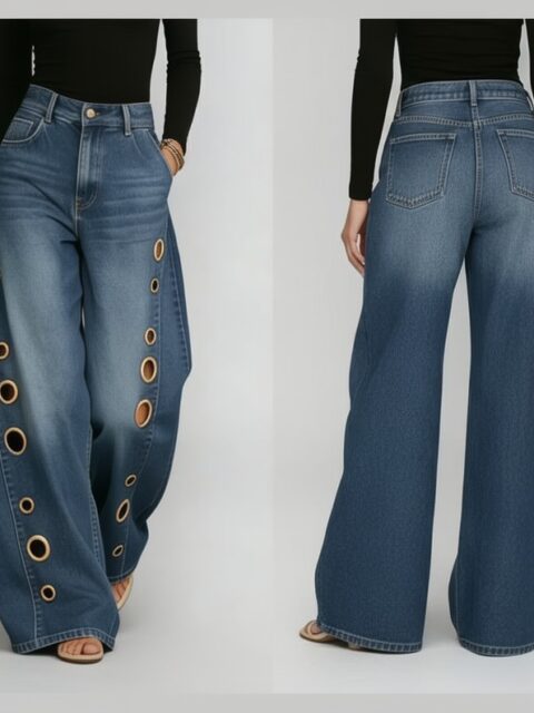 Women's New High-waisted Casual Loose Wide-leg Jeans