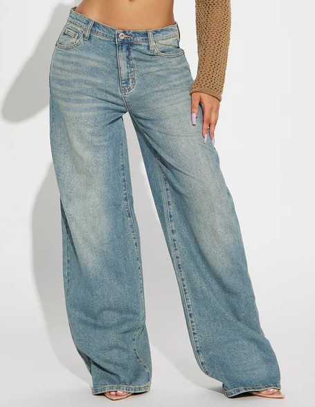 Vintage Tinted Baggy Jeans - Vintage Blue Wash